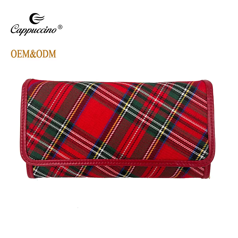 Vintage Tartan Zip-Around Long Card Wallet