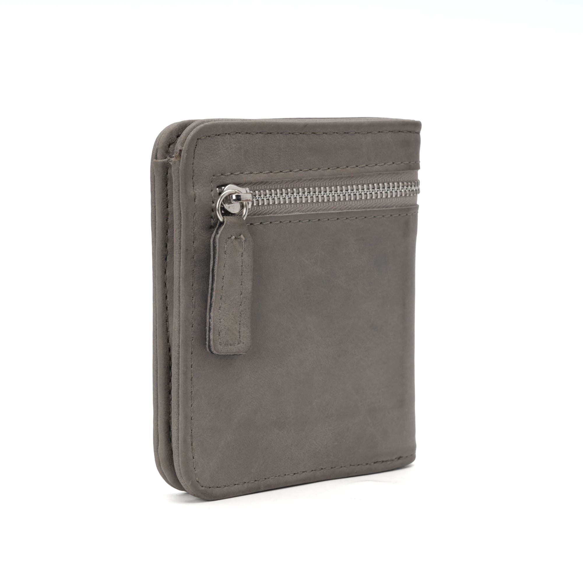 Zippered PU Leather Bifold Wallet with Coin Pocket